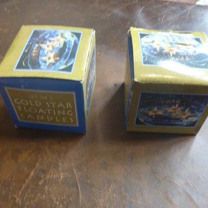 Set of 6 Gold Star Floating Candles - New in Box